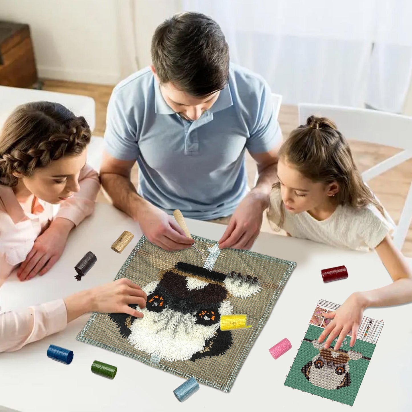 Kits de crochets pour taies d'oreiller écureuil pour adultes, débutants et enfants