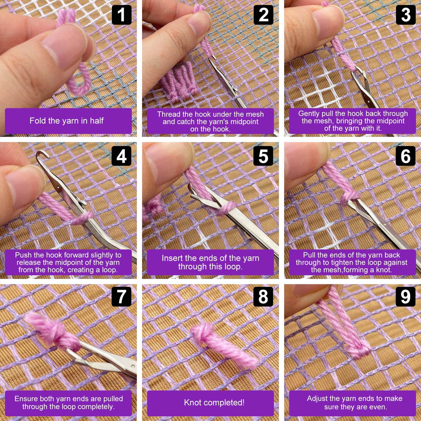 Cool Cat - Latch Hook Pillow Kit