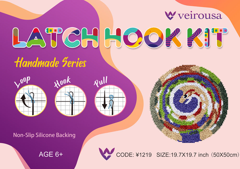 Kit de tapis à crocheter en spirale serpentine pour adultes, débutants et enfants