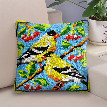 American Goldfinch Bird Latch Hook Pillow Kit