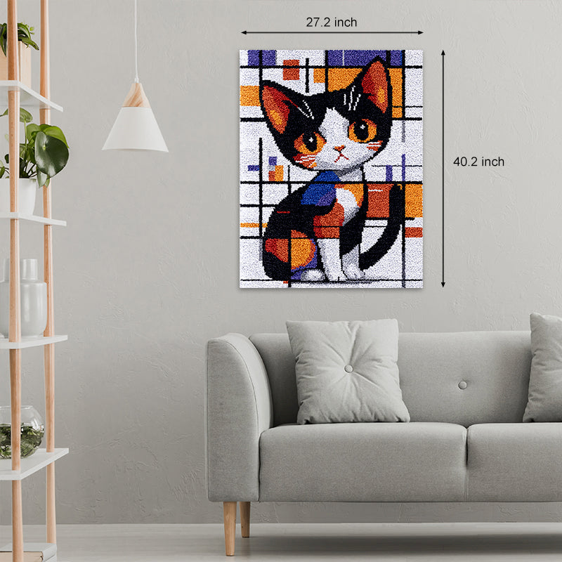 [Large Size] Cute Cat - Latch Hook Rug Kit