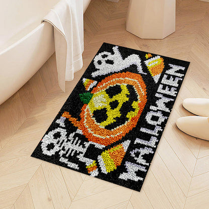 Pumpkin and Ghost Halloween Latch Hook Rug Kit