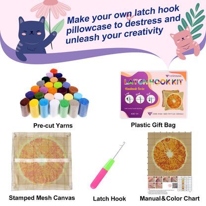 Fruit Design Latch Hook Pillow Kit