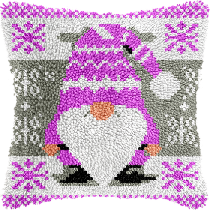 Christmas Gnomes Latch Hook Pillow Kit