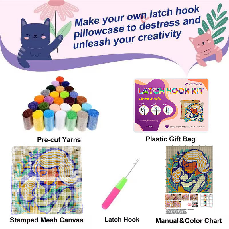 Una madre cariñosa sosteniendo a su hijo. Kit de almohada con cierre de gancho para adultos, principiantes y niños.