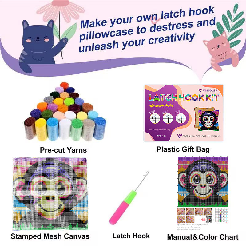 Gorila Sonriente - Kit de Almohada con Gancho