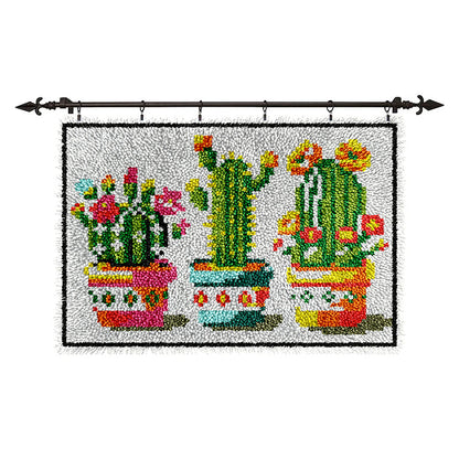 Potted Cactus Latch Hook Rug Kit