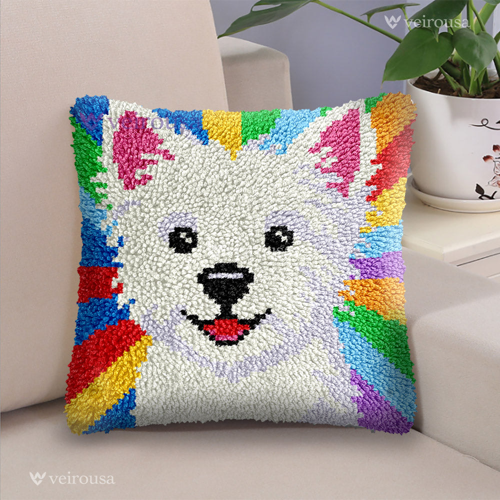 Happy West Highland Terrier - Latch Hook Pillow Kit