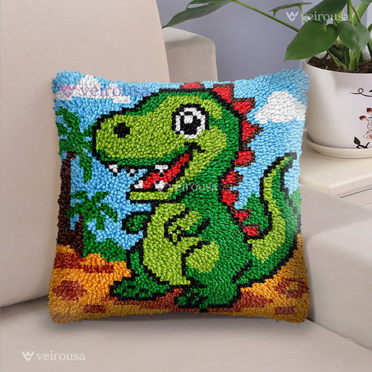 Dinosaur - Latch Hook Pillow Kit