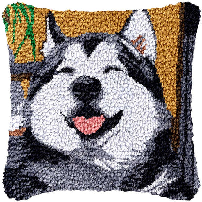 Personalized Pet Latch Hook Pillow Kit Custom Pillwocase from Photo