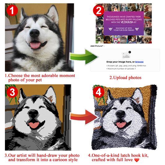 Pet Paw-some: Personalized Latch Hook Pillowcase Kit for Your Fur-Babies!