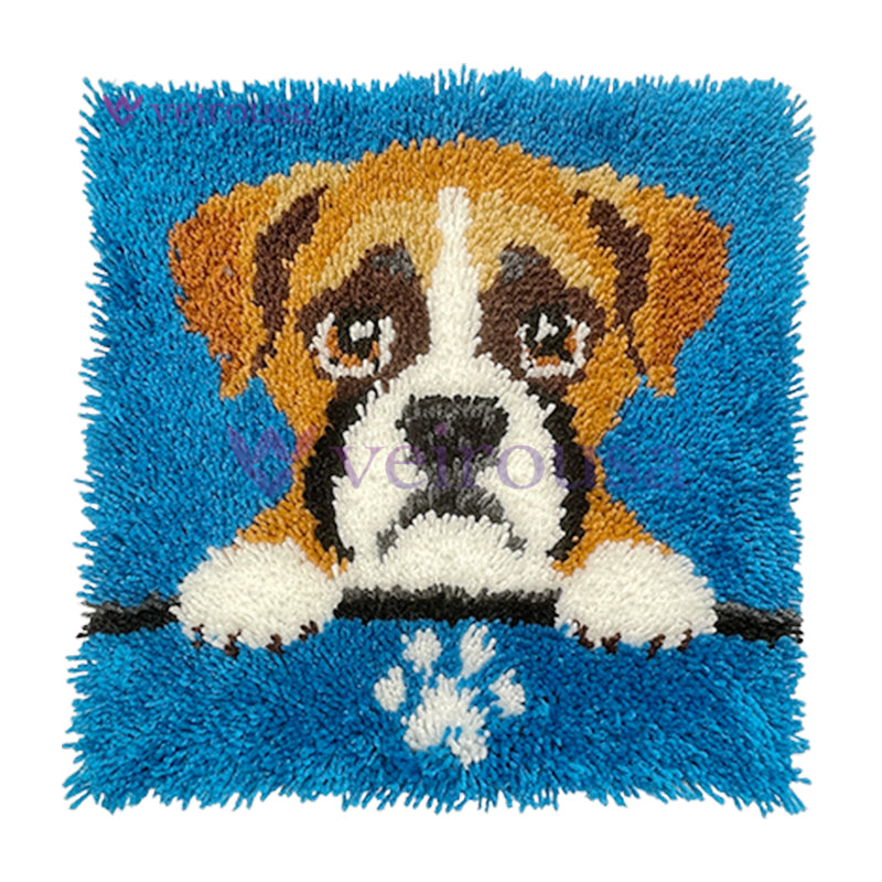 Boxer Puppy - Latch Hook Pillow Kit