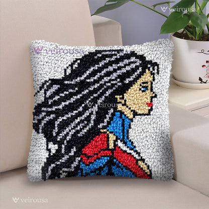Super Mom Design Latch Hook Pillow Kit