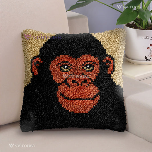 Lovely Gorilla - Latch Hook Pillow Kit