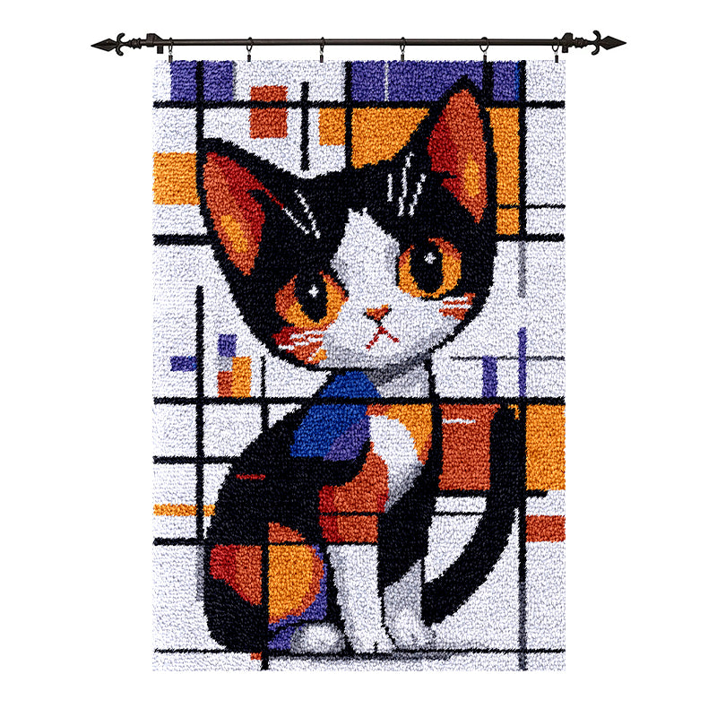 [Large Size] Cute Cat - Latch Hook Rug Kit