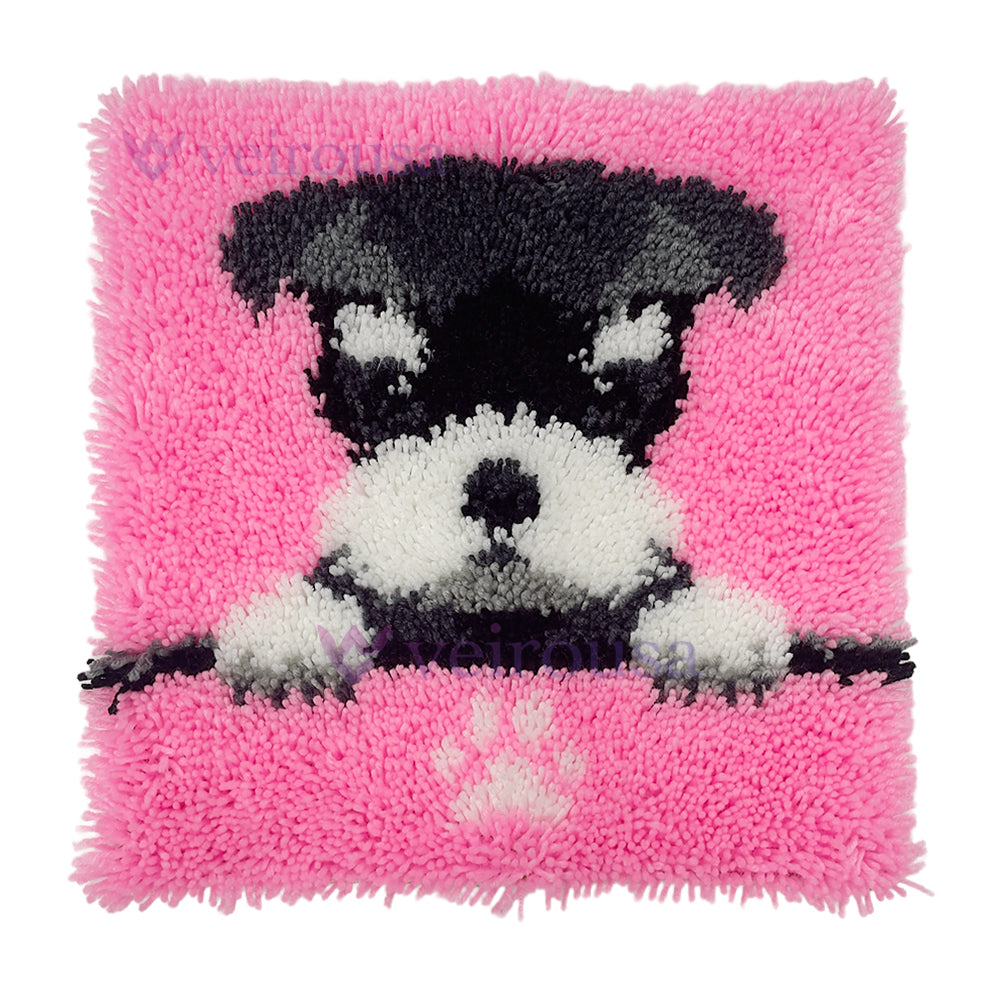 Schnauzer Puppy - Latch Hook Pillow Kit