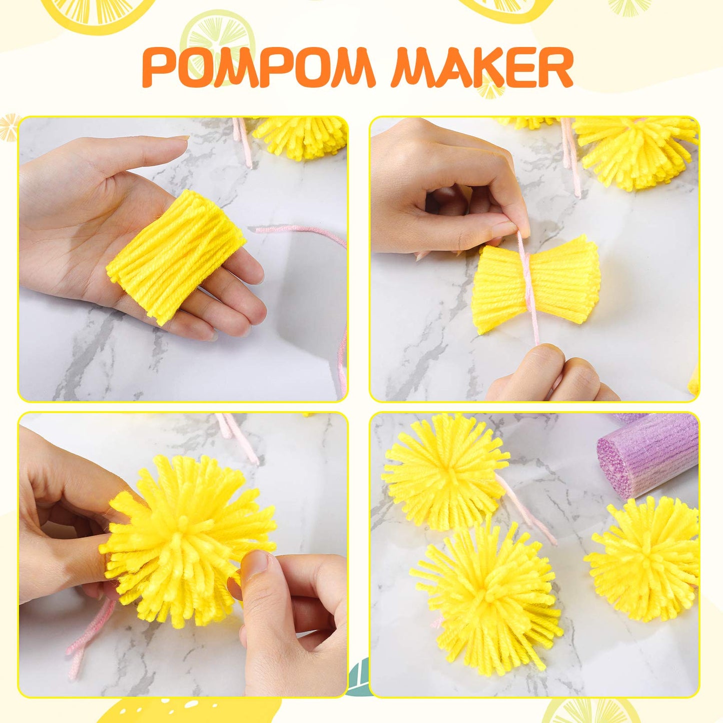 30 Pcs 15 Colors 4-Ply Latch Hook Pre-cut Yarn for DIY Craft Projects