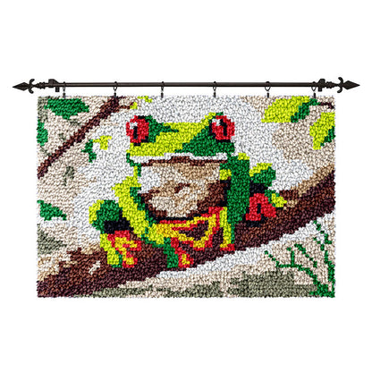 forest frog latch hook rug kit for adults kids and beginners