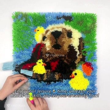 Playful Otter Latch Hook Pillow Kit