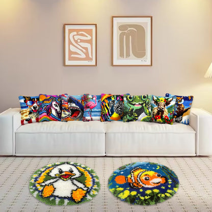 Naughty Frog Latch Hook Pillow Kit