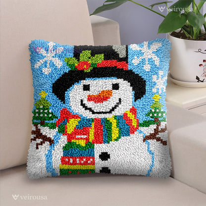 Snowman Latch Hook Pillow Kit
