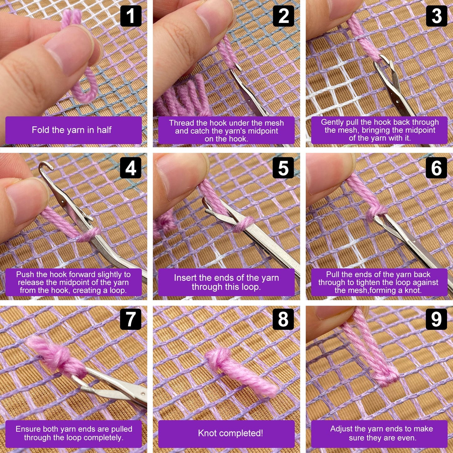 Moonlight Owl - Latch Hook Kit