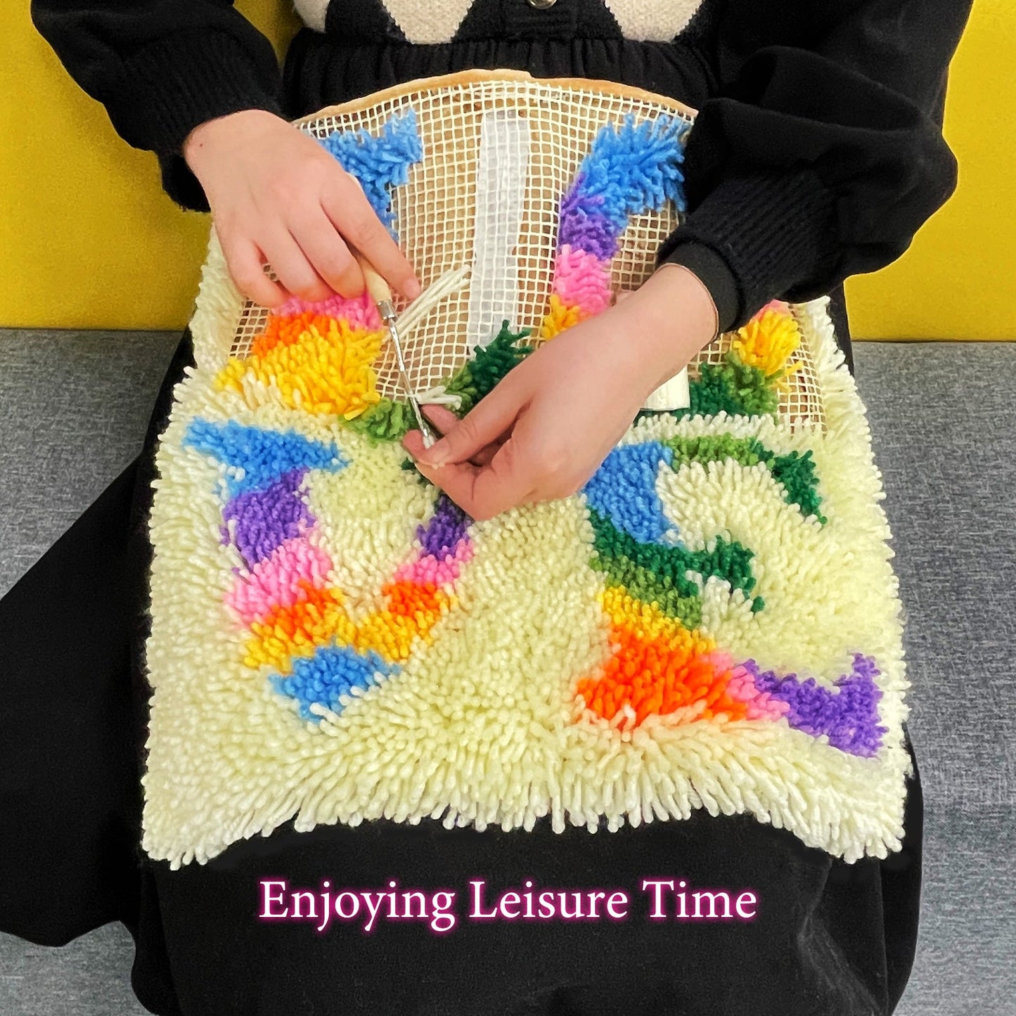 Kit de coussin à crochet Naughty Frog pour adultes, débutants et enfants