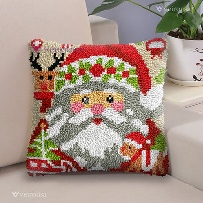 Santa Claus Christmas Latch Hook Pillow Kit