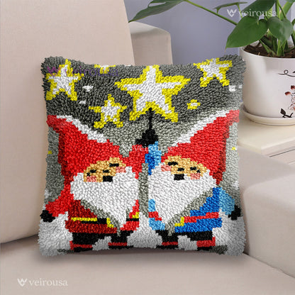 Star Picking Gnomes Latch Hook Pillow Kit
