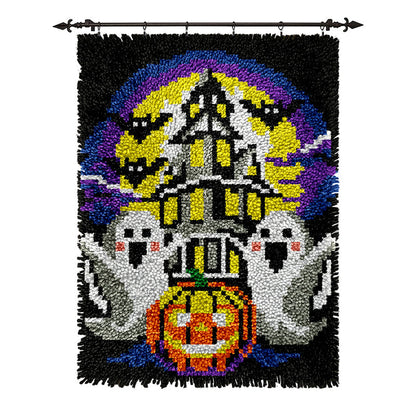 Ghost Pumpkin Halloween Latch Hook Rug Kit