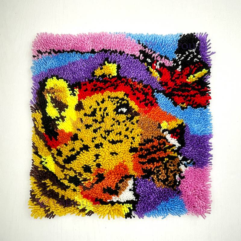 Kit de coussin à crocheter motif léopard et papillon pour adultes, débutants et enfants