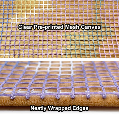 Cool Orange Cat Latch Hook Pillow Kit