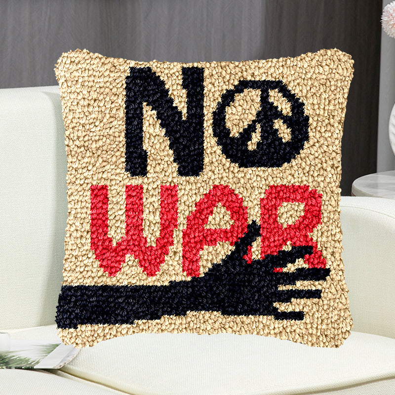 No War Pillowcase Latch Hook Kit for Adult, Beginner and Kid