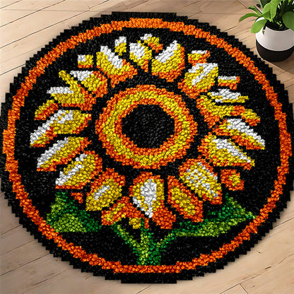 Sunflower Round Latch Hook Rug Kit