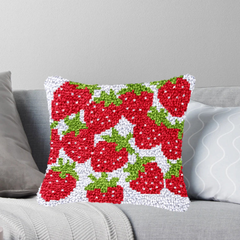 Watermelon Latch Hook Pillow Kit for Adult, Beginner and Kid