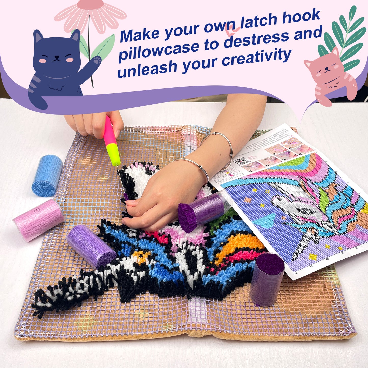 Halloween Pumpkins - Latch Hook Pillow Kit