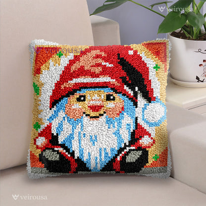 Cartoon Gnome Christmas Latch Hook Pillow Kit