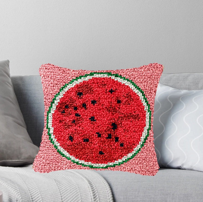 Watermelon Latch Hook Pillow Kit for Adult, Beginner and Kid