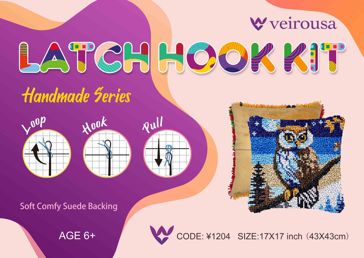 Moonlight Owl - Latch Hook Kit