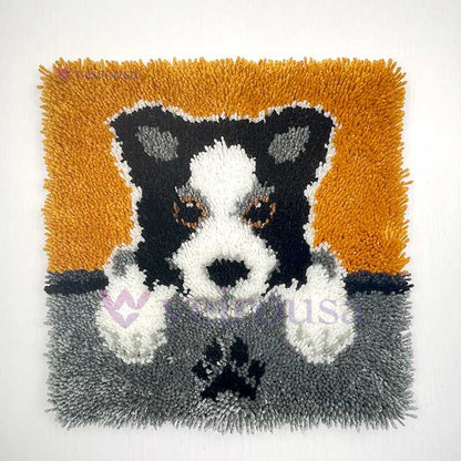 Kit d'oreiller à crochet pour chiot Border Collie
