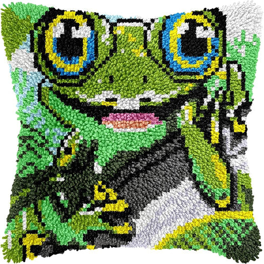 Veirousa Naughty Frog Latch Hook Pillow Kit