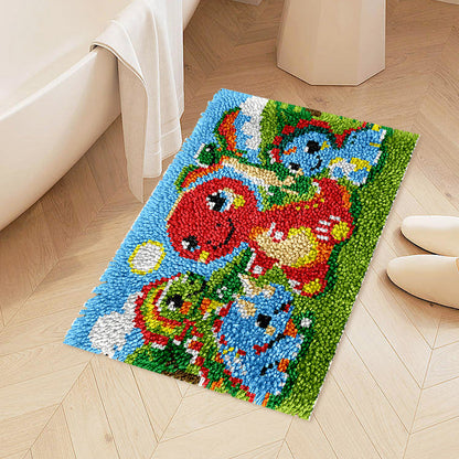Kits de crochet pour tapis dinosaures et prairies pour débutants