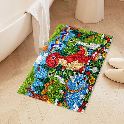 Kits de ganchillo para principiantes de alfombras de dinosaurios y bosque
