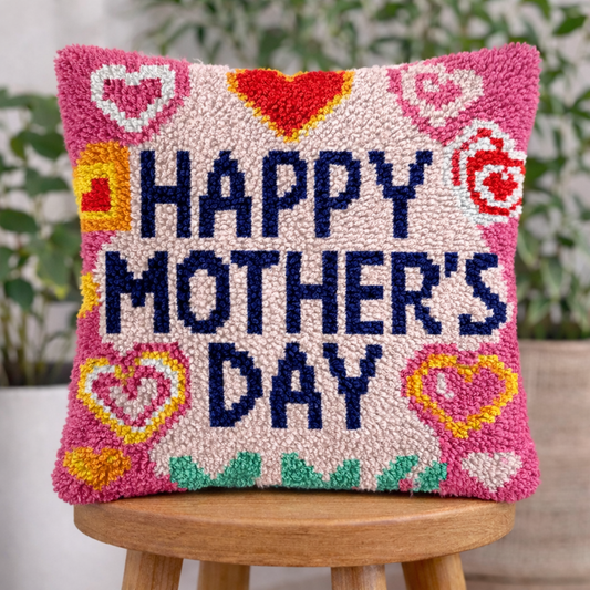 Happy Mother's Day Letters Latch Hook Pillow Kit | Veirousa