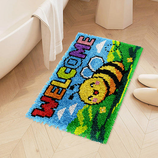 WELCOME Bee Latch Hook Rug Kit