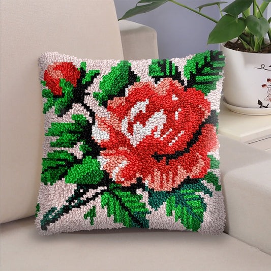 Veirousa Camellia Floral Latch Hook Pillow Kit