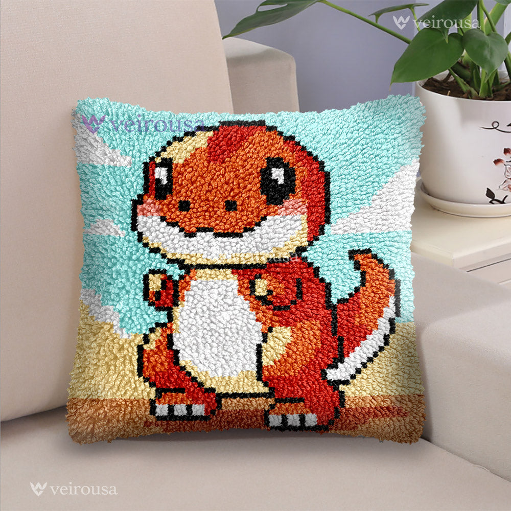 Veirousa Cute T-Rex Latch Hook Pillow Kit