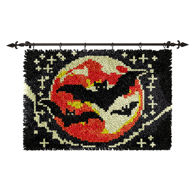 Veirousa Halloween Bats Latch Hook Rug Kit