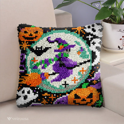 Veirousa Halloween Witch Latch Hook Pillow Kit