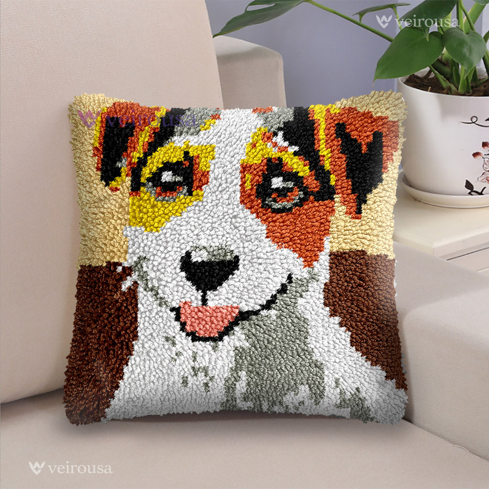 Veirousa Jack Russell Terrier Latch Hook Pillow Kit